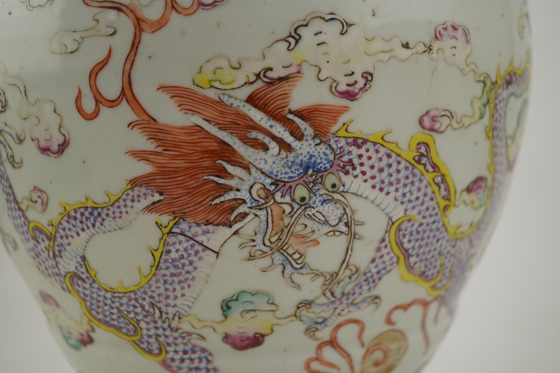 A Chinese enamelled porcelain ‘dragon’ vase, 19th century